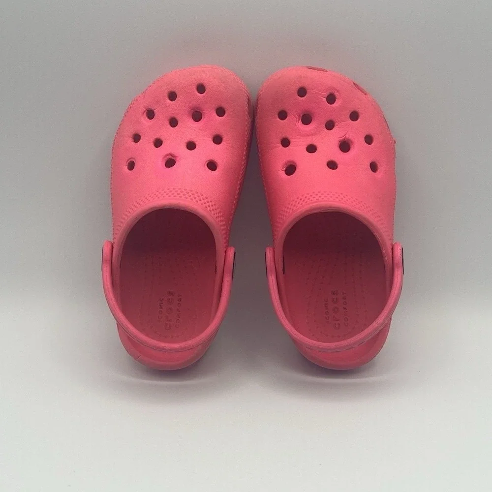 Crocs Classic Clogs Pink Slip On Comfort Slides‎ Sandals - Kids Toddler Size 9